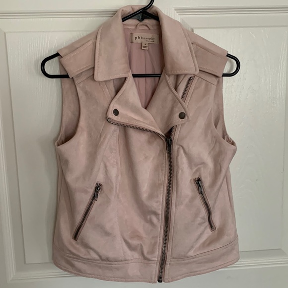 Philosophy Jackets & Blazers - Philosophy Faux Leather Mauve Vest Size Small